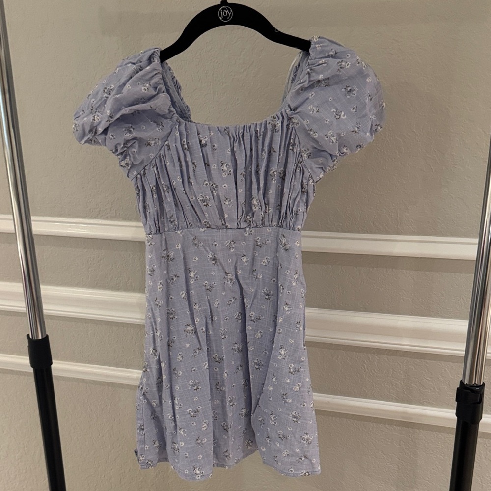 Copper Key Light Blue Floral Kids Casual Dress
